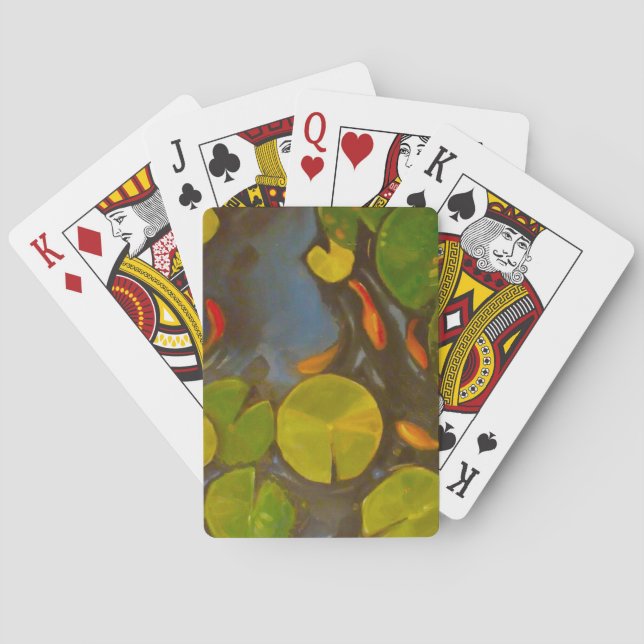 Jeu De Cartes Poisson D'Or Koi Pond Water Lys (dos)