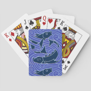 Jeu De Cartes Poisson Gras Baignade Océan Bleu Pêche