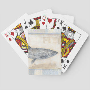Jeu De Cartes Poisson gris sur Arrière - plan beige