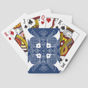 Jeu De Cartes Poisson sous-marin avec Arrière - plan bleu