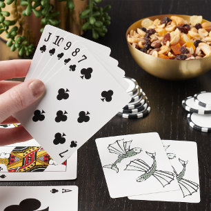 Jeu De Cartes Poisson volant Main Tirée Océan Créature