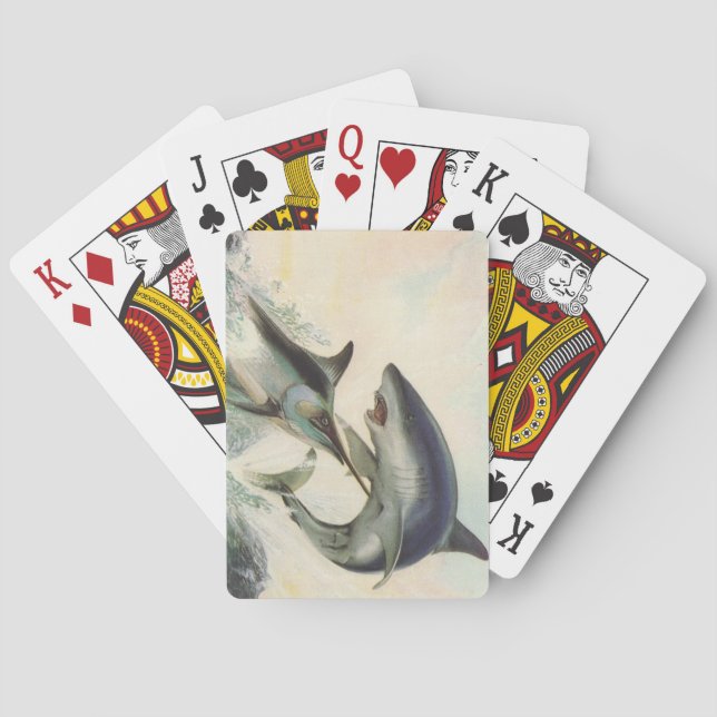 Jeu De Cartes Poissons - Marlin noir et requin de Mako (dos)