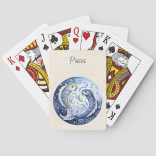 Jeu De Cartes Poissons Poissons Zodiaque Aquarelle
