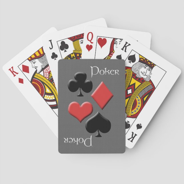 Jeu De Cartes Poker-4 Convient Grey Houndstooth (dos)