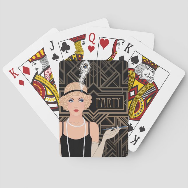 Jeu De Cartes Poker Party Art déco (dos)