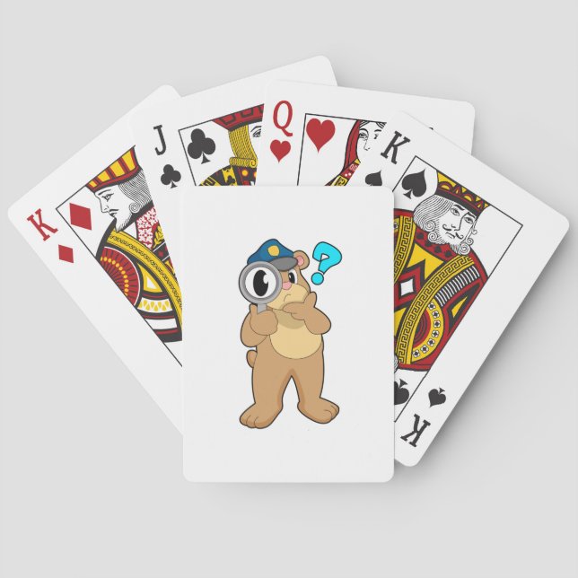 Jeu De Cartes Police de l'ours Verre de nivellement (dos)
