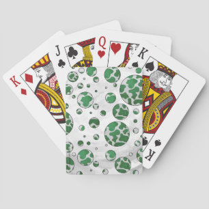 Jeu De Cartes Polis Dot Vache vert et blanc Impression