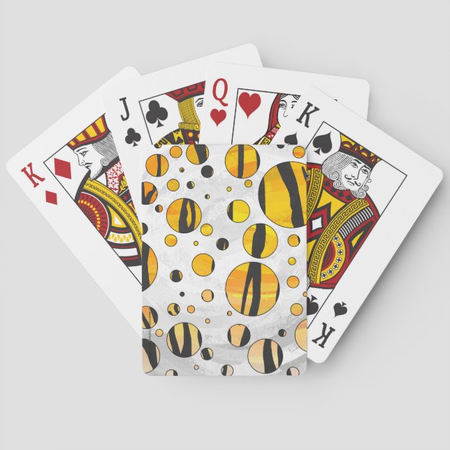 Jeu De Cartes Polka Dot Tiger noir et orange (dos)