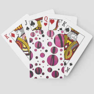 Jeu De Cartes Polka Dot Tiger rose chaud et noir