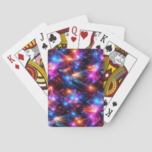 Jeu De Cartes Polygone néon abstrait avec explosions