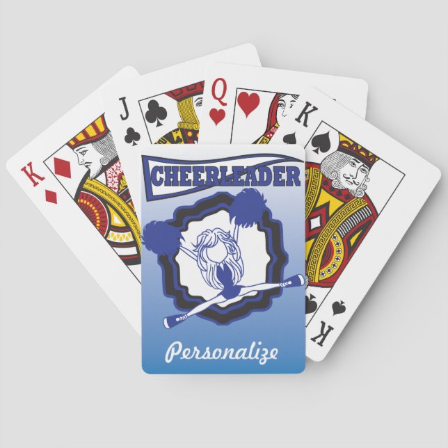 Jeu De Cartes Pom-pom girl bleu foncé | Personnaliser (dos)
