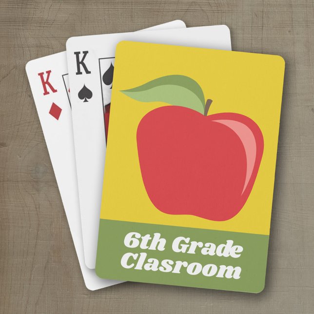 Jeu De Cartes Pomme de professeur personnalisée avec Apple moder (Personalized classroom playing cards)