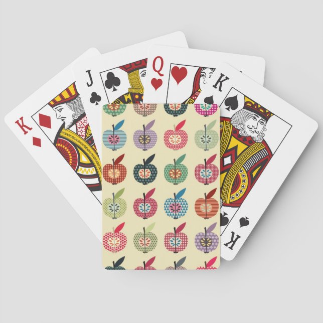 Jeu De Cartes Pommes mignonnes dans le rétro style (dos)