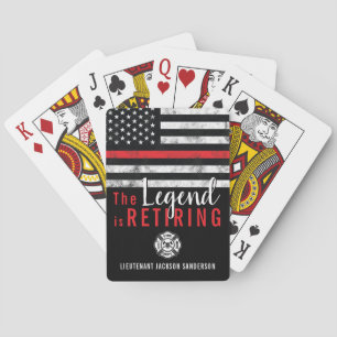 Jeu De Cartes Pompier à la retraite pompier Ligne rouge