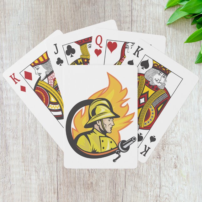 Jeu De Cartes Pompier Avec Un Tuyau Jouant Des Cartes (Créateur téléchargé)