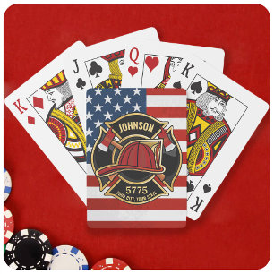 Jeu De Cartes Pompier Secourt incendie Département USA Drapeau p