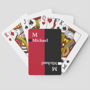 Jeu De Cartes Pont de cartes Noir Rouge moderne élégant