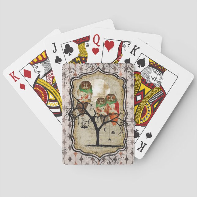 Jeu De Cartes Pont de Spooky Rose Owls (dos)