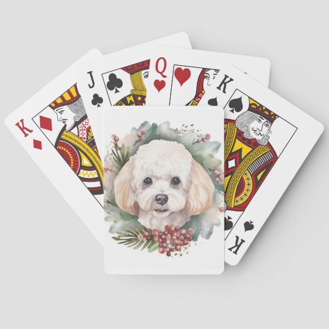 Jeu De Cartes Poodle Noël Wreath Festive Pup (dos)