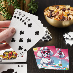 Jeu De Cartes Poodles Jour ensoleillé Monogramme Aller Poisson J