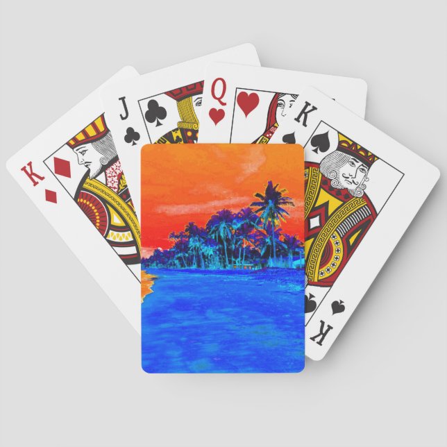 Jeu De Cartes Pop Art Plage Exotique Palmiers (dos)