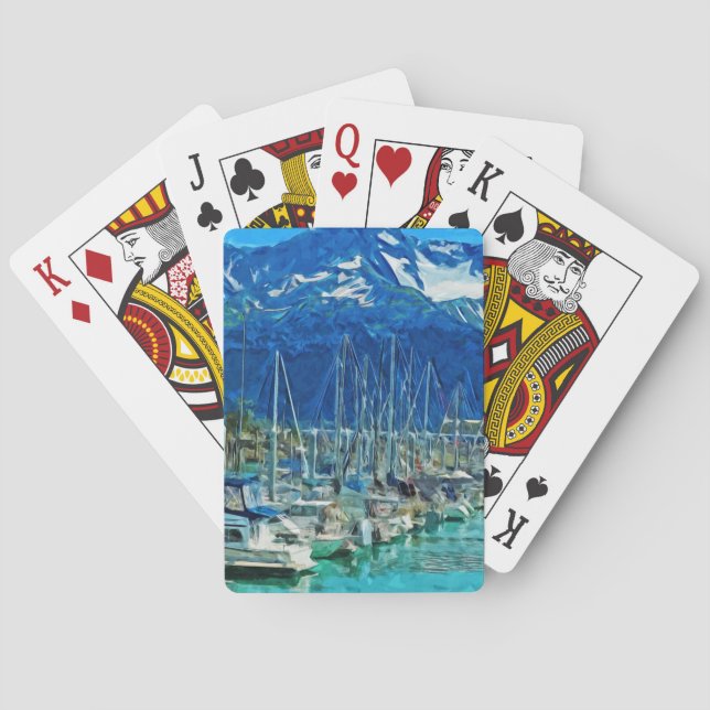 Jeu De Cartes Port de Seward Alaska Impressionnisme Abstrait (dos)