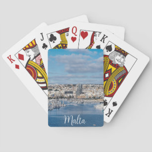 Jeu De Cartes Port de Sliema avec bâtiments et bateaux modernes