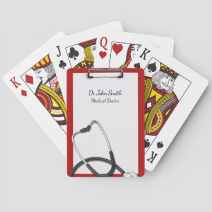 Jeu De Cartes Porte - bloc Médicale avec rouge stéthoscope