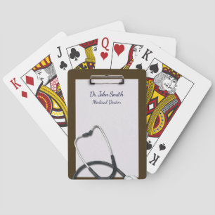 Jeu De Cartes Porte - bloc Médicale Brown avec Stethoscope