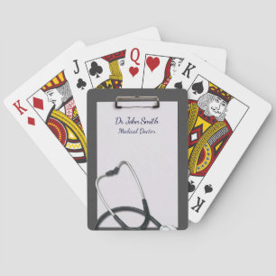 Jeu De Cartes Porte - bloc Médicale gris avec Stethoscope