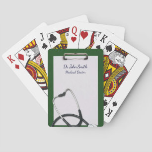 Jeu De Cartes Porte - bloc Médicale vert avec stéthoscope