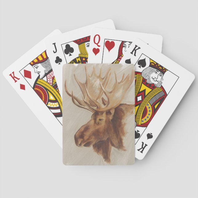 Jeu De Cartes Portrait américain occidental d'orignaux de (dos)