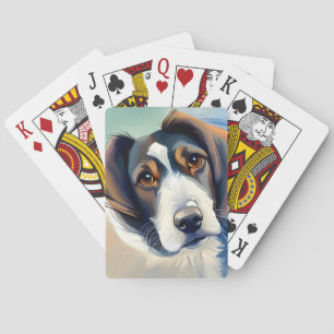 Jeu De Cartes Portrait Croquis de chien mignon