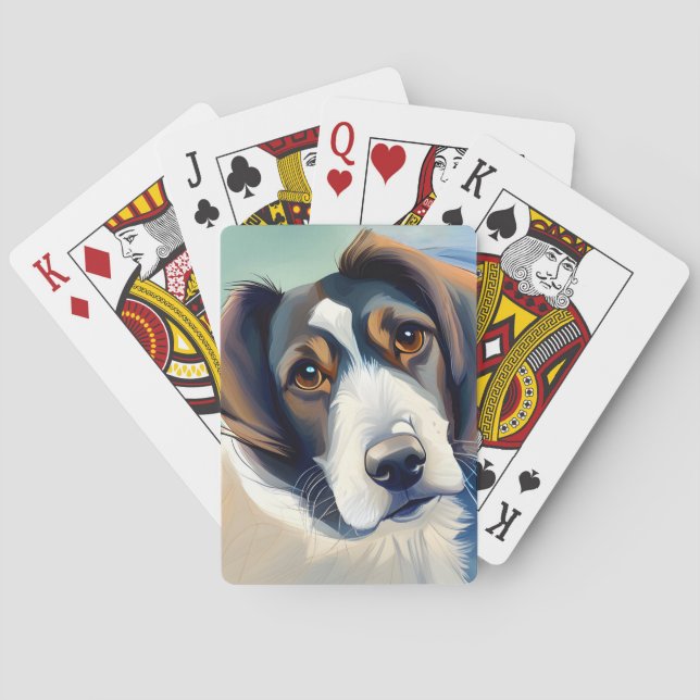 Jeu De Cartes Portrait Croquis de chien mignon (dos)