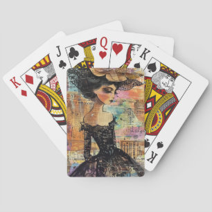 Jeu De Cartes Portrait d'art en collage multimédia (4)