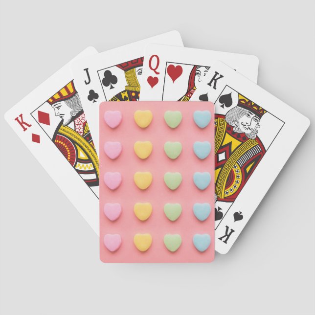 Jeu De Cartes Portrait de Coeurs de bonbons (dos)