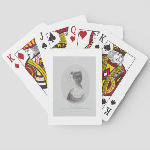 Jeu De Cartes Portrait d'Emily Bronte (1818-48) engravé par Wal