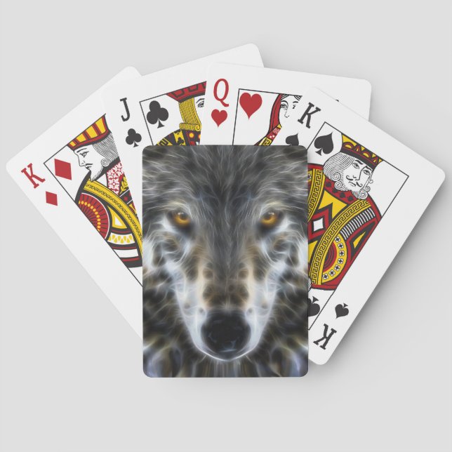Jeu De Cartes Portrait intense inspiré de loup (dos)