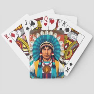 Jeu De Cartes Portrait puissant en chef amérindien