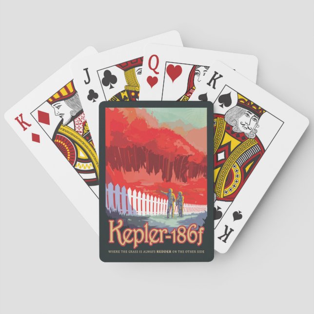 Jeu De Cartes Poster De L'Espace Rétro De Kepler-186f. (dos)