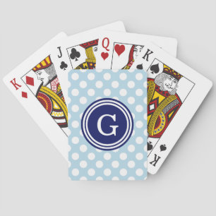 Jeu De Cartes Poudre bleu marine Bleu Pois blancs 1IR