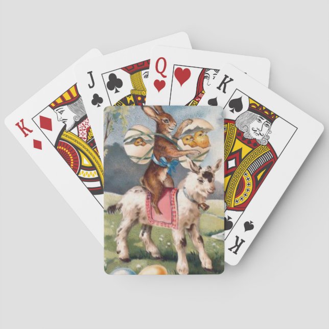 Jeu De Cartes Poule de Pâques poussin coloré Oeuf peint chèvre (dos)