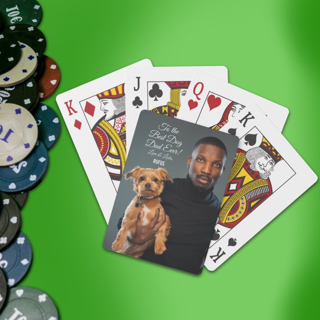 Jeu De Cartes Pour le meilleur papa de chien jamais photo person (Créateur téléchargé)
