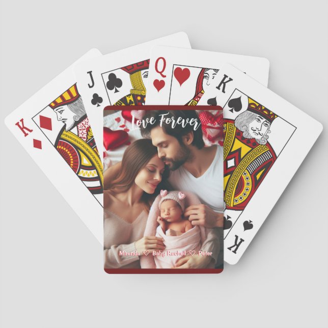 Jeu De Cartes Première Saint Valentin | Photo personnalisée (dos)