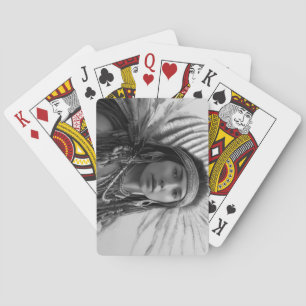 Jeu De Cartes Princesse de guerrier amérindienne noire et blanch