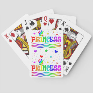 Jeu De Cartes Princesse mignonne Tiara d'arc-en-ciel de clipart
