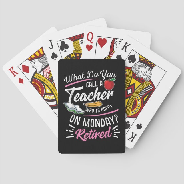 Jeu De Cartes Professeur À La Retraite Professeur Retraité Heure (dos)