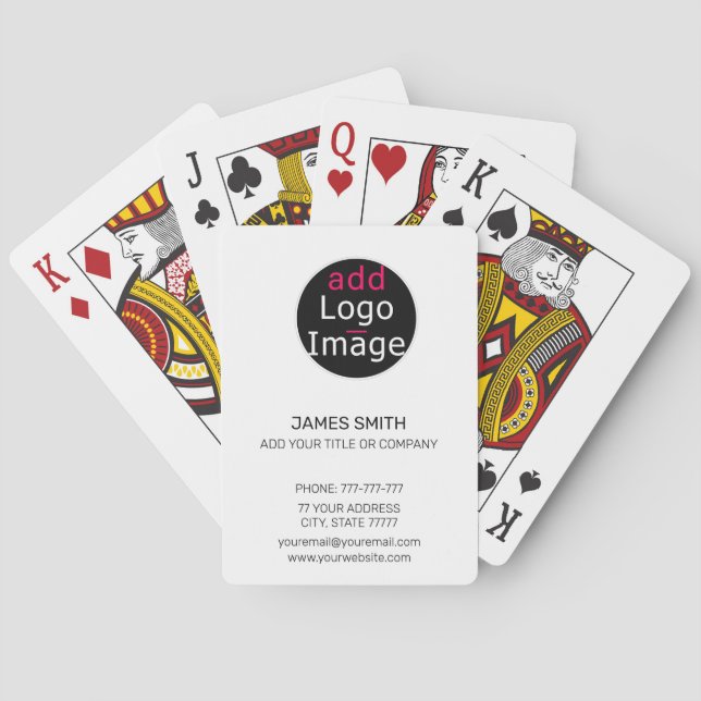 Jeu De Cartes Professionnel Personnalisable Business Chic Blanc (dos)