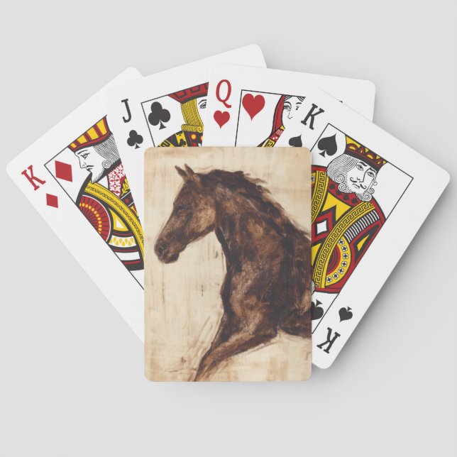 Jeu De Cartes Profil de cheval sauvage Brown (dos)