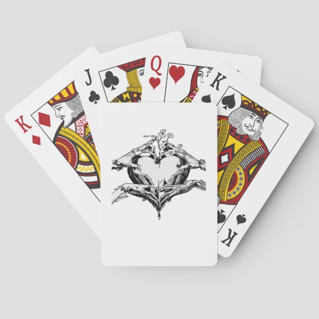 Jeu De Cartes Protéger Un Coeur - Skeleton Coeur Main (dos)
